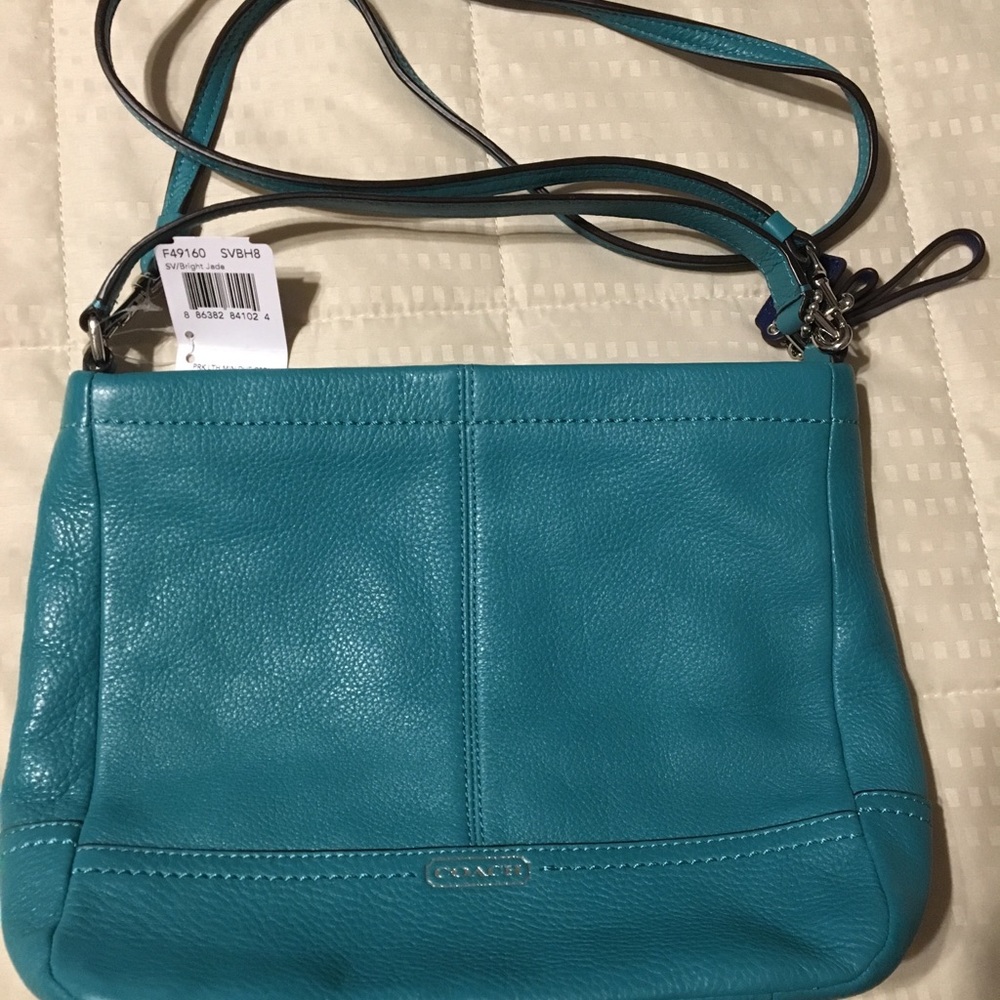 NWT Coach Crossbody Teal/Silver F49160